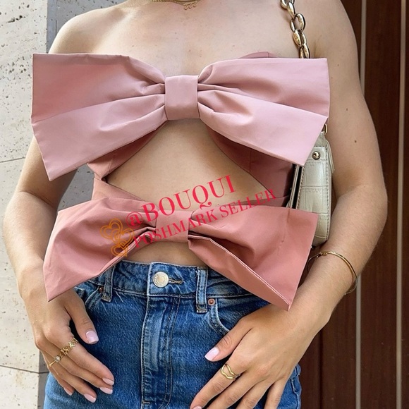 BLOGGERS FAV ZARA CUT OUT BOW TOP - Picture 5 of 6